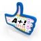 A Plus Grade Score Blue Thumb Up Symbol Review