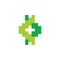 Plus medical pixel design logo vector