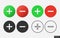 Plus and Minus icon or add and subtract symbol set