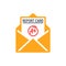 A plus report card and envelope icon.