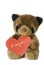 Plush bear cub with a scarlet heart