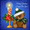 Plush Christmas bear with candle