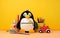 Plush Penguin Backpack with Stationery and Supplies. AI