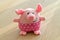 Plush pink fun toy pig