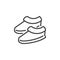 Plush slippers line icon