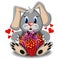 Plush toy love rabbit with box gift