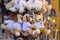 Plush toys with the inscription`I love Roma`, a souvenir, Italy, Rome