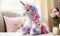 The plush unicorn\\\'s horn glowed in the dark, casting a warm and comforting light as the child drifted off to sleep