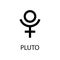 Pluto icon. Planet symbol. Vector black sign on white. Astrological calendar. Jyotisha. Hinduism, Indian or Vedic