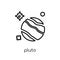 pluto icon. Trendy modern flat linear vector pluto icon on white