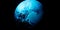 Pluto with its tenuous blue atmosphere, showcasing its unique atmospheric properties.