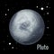 Pluto planet 3d vector illustration. High quality isometric solar system planets.