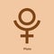 Pluto. Planet symbol. Vector color sign. Astrological calendar. Jyotisha. Hinduism, Indian or Vedic astrology