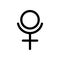Pluto planet symbol. Vector sign. Astrological calendar. Zodiacal black and white horoscope. Outline illustration. Jyotisha.