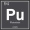 Plutonium chemical element, dark square symbol