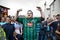 Plymouth Argyle fans shout at rival Exeter City