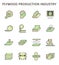 Plywood production industry vector icon