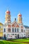 Plzen, Czech Republic - Oct 28, 2019: The Great Synagogue in Pilsen, the second largest synagogue in Europe. Front side facade of