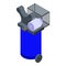 Pneumatic air compressor icon, isometric style