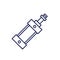 pneumatic cylinder line icon on white