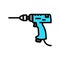 pneumatic drill tool work color icon vector illustration