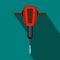 Pneumatic plugger hammer icon, flat style