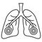 Pneumonia lungs icon, outline style