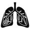 Pneumonia lungs icon, simple style