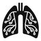 Pneumonia lungs icon, simple style