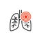 Pneumonia respiratory inflamed icon vector asthma pulmonology logo
