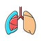 pneumothorax disease color icon vector illustration