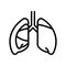 pneumothorax disease line icon vector illustration