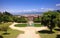 Pnoramic view in Boboli Gardens in Florence