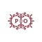 PO letter Logo Floral Swirl Logos Symbol