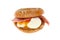 Poached egg and bacon bagel