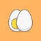 poached egg cartoon style illustration