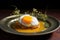 poached egg with runny yolk on a plate