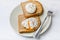 Poached Eggs on Wholegrain Bread Toasts