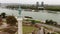 Pobednik aka The Victor Monument on Kalemegdan Fortress, Belgrade. Aerial View