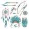 POCAHONTAS GOODS American Indians Vector Illustration Set