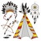 POCAHONTAS WORLD American Indians Vector Illustration Set