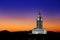 Pocatello Idaho LDS Mormon Temple with Lights at Sunset