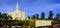 Pocatello Idaho LDS Mormon Temple Sky Clouds Flowers and Trees