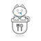 Pocket cute cat asian emoji icon for hungry feeling