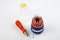 Pocket precision screwdriver set. Steel screwdriver tips of different types interchangeable