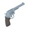Pocket revolver. The weapons detective, for protection from robbers.Detective single icon in cartoon style vector symbol