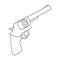 Pocket revolver. The weapons detective, for protection from robbers.Detective single icon in outline style vector symbol