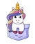 Pocket unicorn. Illustration isolated on white background