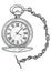 Pocket watch illustration, drawing, engraving, ink, line art, vector