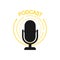 Podcast. Badge, icon, stamp, logo. Vector stock illustration